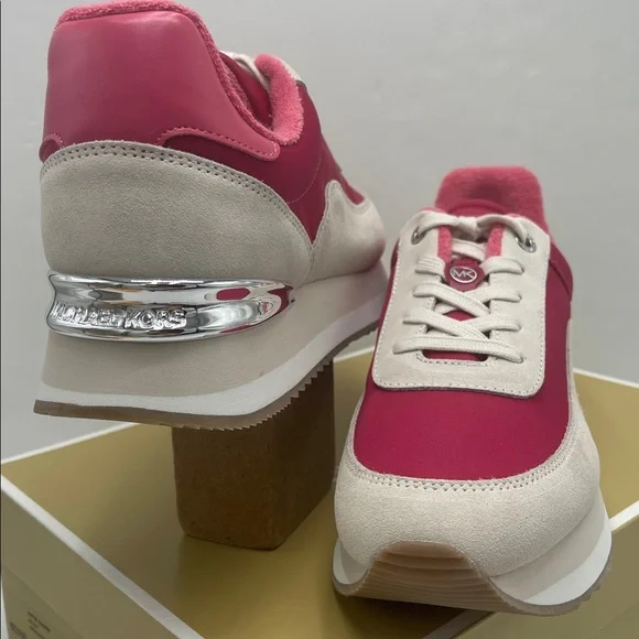 Michael Kors HATTIE TRAINER
NYLON
49T5HAFS3D Dark Raspberry Platform Sneakers - Picture 8 of 16